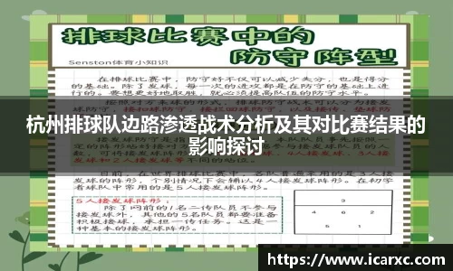 杭州排球队边路渗透战术分析及其对比赛结果的影响探讨